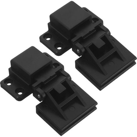 Deux paires de charnières noires pour couvercles de platine avec cache-poussière, adaptées aux systèmes audio domestiques, et les couvercles coulissent en douceur. (1/5)
