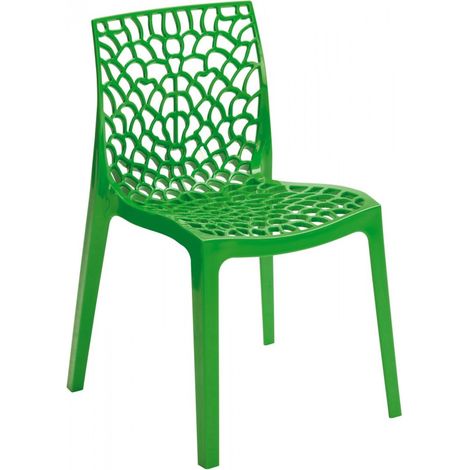 Sedia Traforata Da Interni / esterni Di Design Verde In Polipropilene (1/3)