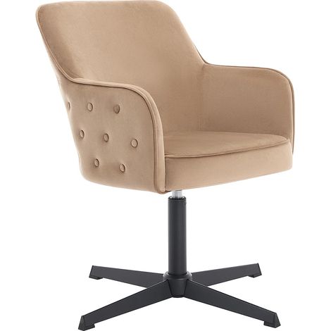 Sedia da ufficio Velluto Beige e Nero - CAPULI (1/5)