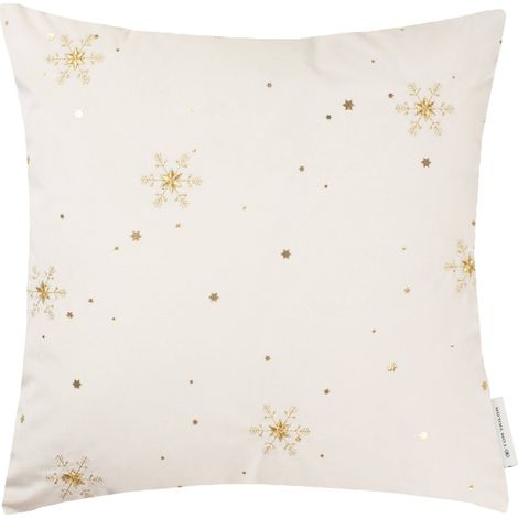 TOM TAILOR Housse de coussin décoratif WEIHNACHTSKISSEN -  38x38 cm, blanc cassé