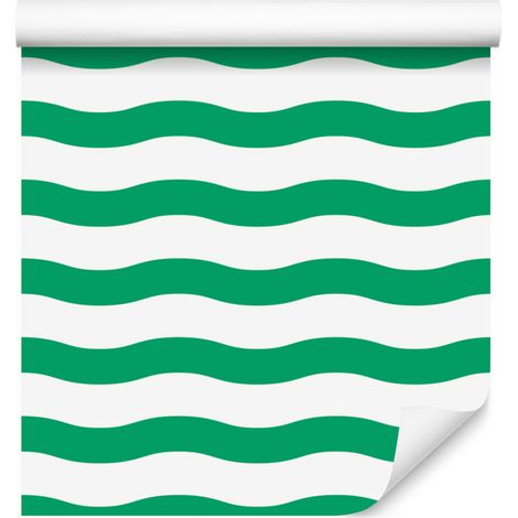 Carta da parati a righe marine, colore menta, ideale per soggiorno e camera da letto, 50x1000 cm. (1/5)