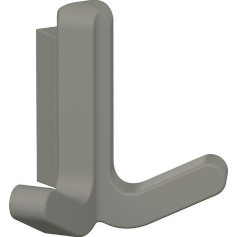 Gancho doble Ser.477 mate,elástico Ku.(TPU) 95 gris roca H.69mm HEWI