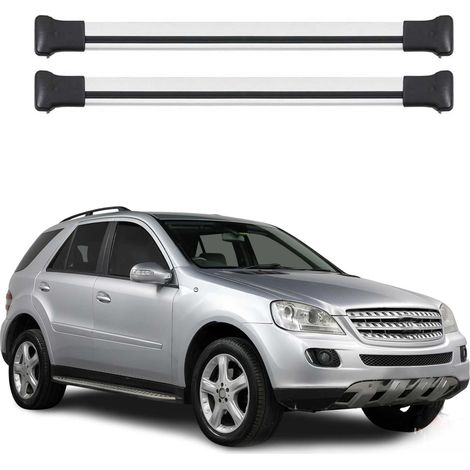 OMAC Aluminium Dachträger Querträger für Mercedes M Klasse W164 2006-2011 – Max. 75 kg – 2 Stangen Silber (1/5)