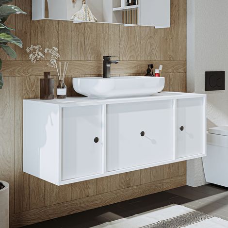 Roomart GUSTO-I-120 Bad-Set 2-tlg 120 cm breit, Weiß