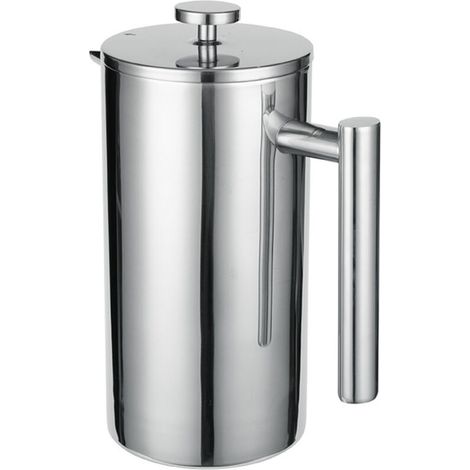 Cafetera de émbolo Galozzoit de acero inoxidable de 1 litro – Aislamiento de doble pared de 0,8 mm – Mantiene la comida caliente durante 1 hora – Filtros de repuesto incluidos (1/4)