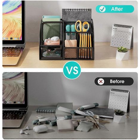 Organiseur de bureau, porte-stylos et organiseur à 6 compartiments