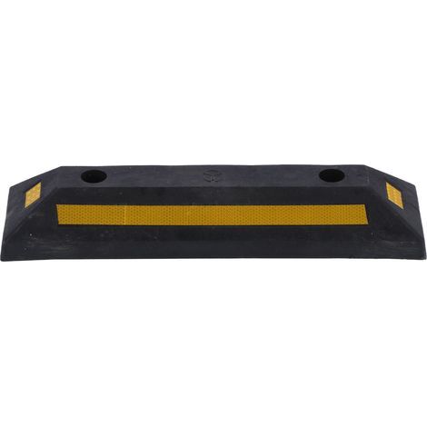 Arrêt de roue en caoutchouc pour bloc de stationnement avec bande réfléchissante jaune pour fournitures de garage. (1/5)