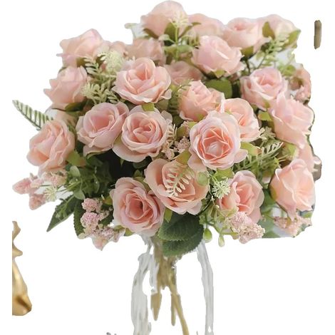 Bouquet de Roses Artificielles, Sans Entretien, Décoration Polyvalente, Rose, 3Pcs-h (1/2)