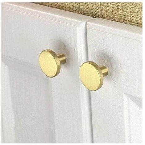 10er-Pack Möbelknöpfe aus gebürstetem Messing (32mm Pilz), Kommodenschubladenknöpfe in Gold, Für Schränke, Schränke, Bad und Küche (1/5)