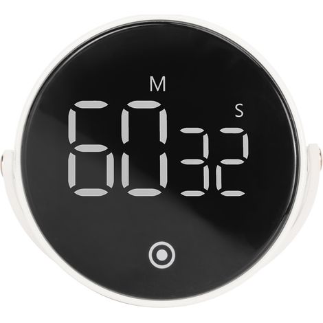 Minuteur numérique LED 3 en 1 rotatif aimanté silencieux ABS boutons silicone blanc (1/5)