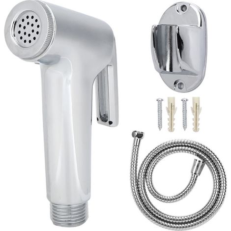 Spray kit for shower head spray holder, galvanized finish for bidet. Sprayer bath accessories for bathroom cleaning. (1/4)
