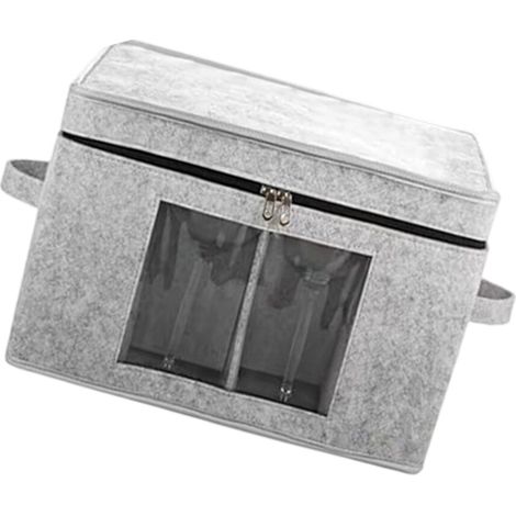 La vitrine de protection pour verres à vin en feutre-Gris clair