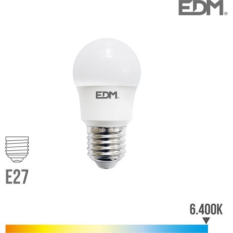 Lampadina LED EDM Sferica E27 8.5W 1000lm 6400K Luce Fredda Ø4.5x8.6cm