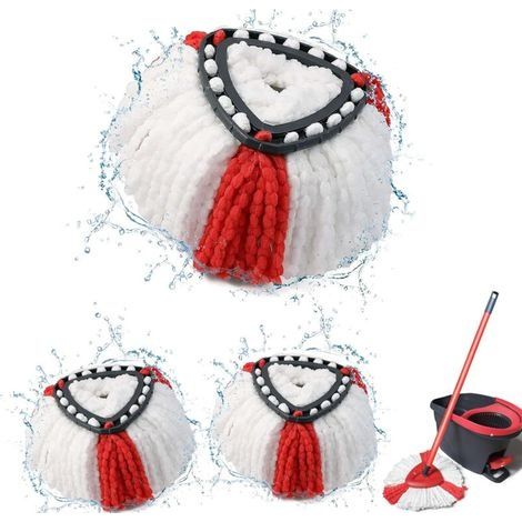 Pcs Moppkopf-Nachfüllpackung, kompatibel mit Vileda Turbo EasyWring and CleanErsatz-Mikrofaser-Moppkopf mit Fransen für Vileda Easy&Clean Turbo 3 in 1 (1/4)