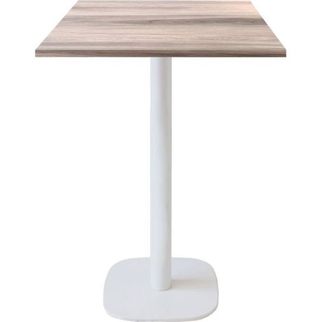 Mange-debout 60 x 60 cm - modèle Round pied blanc chêne tages