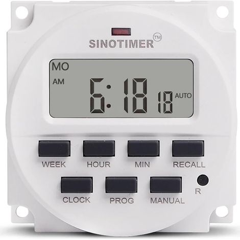 7 Tage programmierbarer digitaler Timer, 110 V 120 V AC, Verzögerungsrelais für Zeitsteuerung, TM618N-4 15,98 Zoll LCD-Digitaltimer