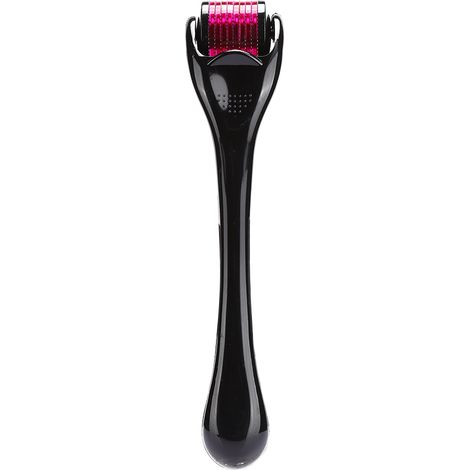 Rouleau de massage facial 540 micro-aiguilles - Anti-rides et soin du visage - Masseur thérapeutique (Noir Violet) (1/5)