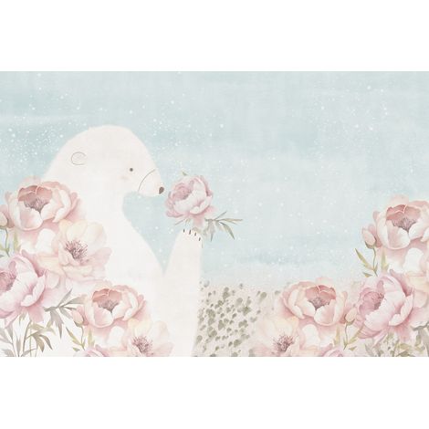 Papier peint panoramique Enfants - Ours Polaire - 195 cm x 130 cm (1/2)