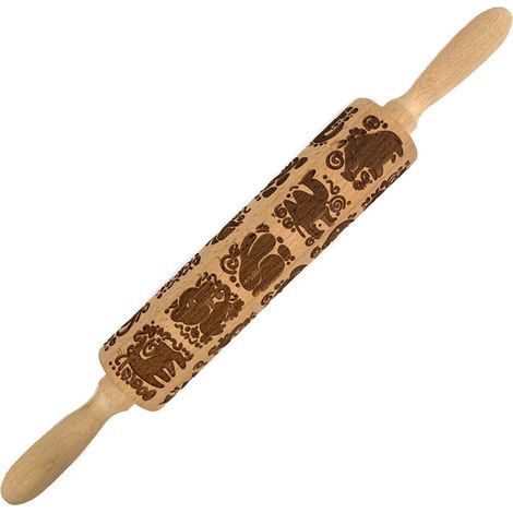 Rouleau à Pâtisserie à Motif 3D en Bois - Pour Biscuits Décoratifs et Reliefs Créatifs (1/5)