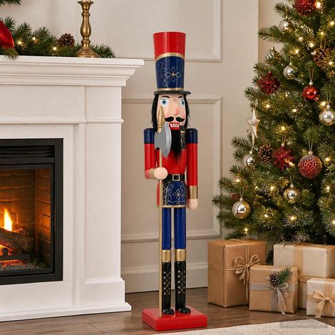 vidaXL Cascanueces de Navidad TURKU Rojo y negro 91 cm (1/5)