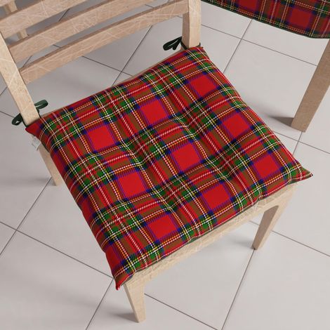 Lot de 6 Galettes de Chaise de Noël 40x40cm, Coussins de Chaises pour Intérieur et Extérieur avec Attaches, Décoration de Noël (1/3)