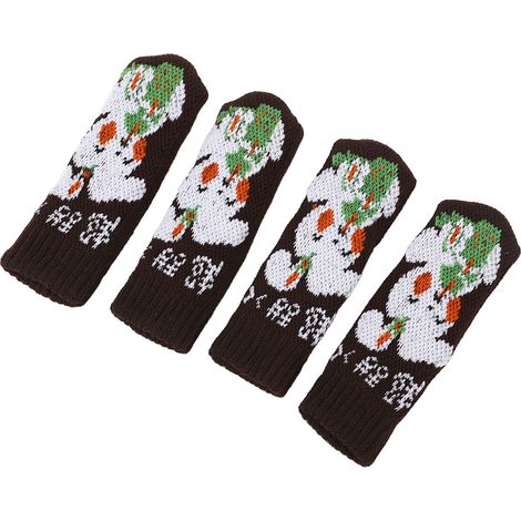 Lot de 20 protège-pieds de chaise épais en maille antidérapante, pour sols en bois, couleur café et blanc lapin (1/5)