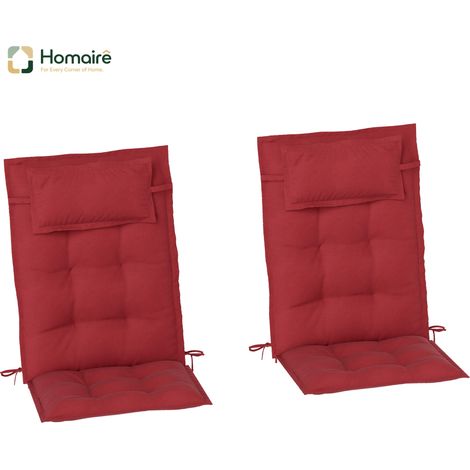 HOMAIRE 2e Set Edition de coussin d'appui pour transat hydrophobe 50x116x5 cm, Rouge vin
