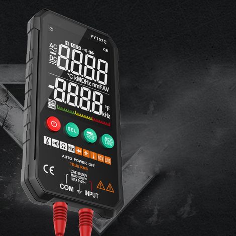 Multimètre intelligent multifonction avec mesure automatique 6000 comptes, testeur électrique numérique à écran HD