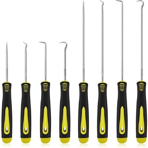 Lot de 8 crochets longs et courts pour retirer les tuyaux de voiture, extracteur de joint d'huile, crochet de joint torique, garniture de tuyaux sous vide, outil de voiture (1/5)