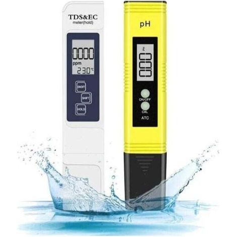 Testeur pH Piscine. Mètre Électronique 4-en-1 PH TDS Testeur de Qualité de l'eau. Température avec Écran LCD.Test pour Potable. Aquariums. Hydroponie. Piscins (1/4)