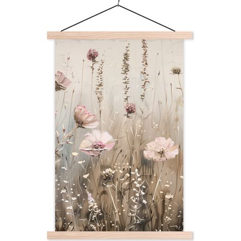 AFFICHE AVEC CADRE MAGNÉTIQUE Fleurs - Rose - Moderne - Beige 40x60 (1/3)