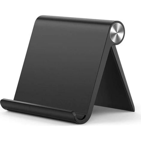 Support de téléphone, support de bureau pour téléphone et tablette avec angle réglable (couleur noire) (1/5)