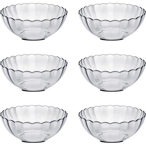 Saladier - JUANIO - Lot de 6 - 1 L - Verre trempé - Ø17.4 x H7.1 cm (1/4)