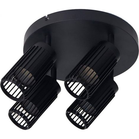 Projecteur à 4 éléments, finition sablée Sahara, culot GU10, 10 W (ampoules non incluses), noir, 23 x 6 x 20 cm (1/3)