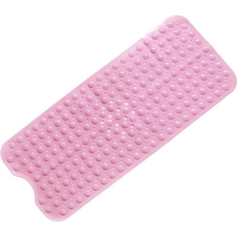 Tapis de douche antidérapant et anti-moisissure 100 x 40 cm, en PVC, souple et en caoutchouc, avec ventouses et trou d'évacuation. Convient pour la salle de bain, les hôtels et les douches pour animau (1/5)