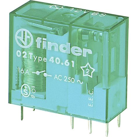Finder 40.61.6.012.4000 Printrelais 12 V/AC, 12 V/DC 16 A 1 Wechsler 1 St.