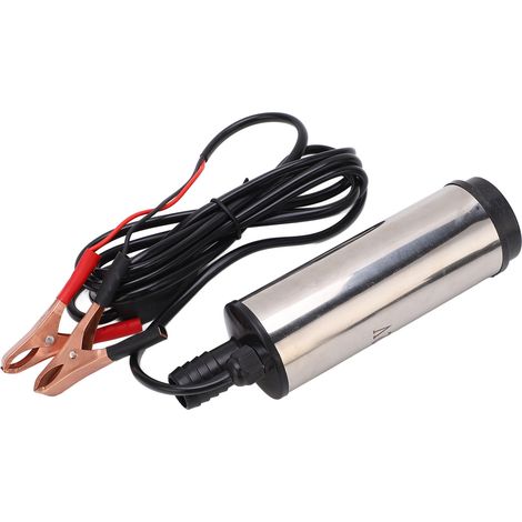 Pompe transfert gasoil diesel 12V 45-50L mini avec filtre et anneau acier inox, levage 5-8m, entrée 19mm (1/5)