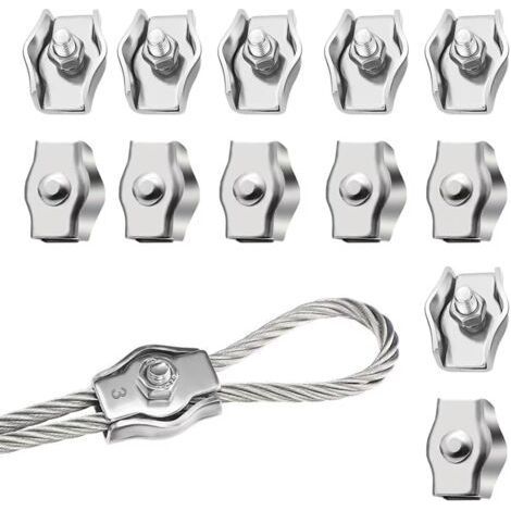 12pcs M3 Cable Ties 3mm 304 Stainless Steel Wire Rope Ties Clothesline Tensioner Fixed (1/5)
