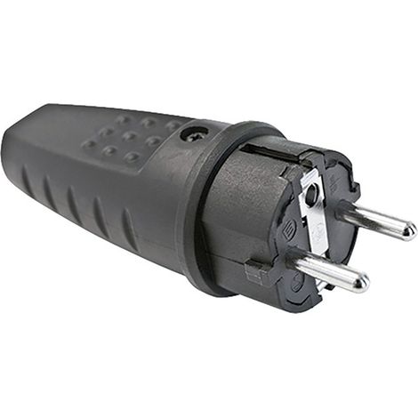PRISE IND CAOUTCHOUC-PVC TT 16A IP44 NOIR - 4,8 MM