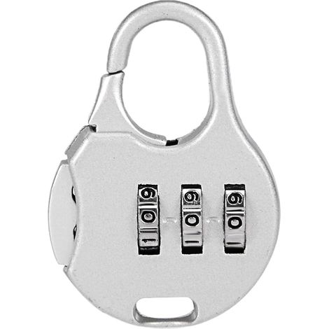 3-stellig Zahlenschloss Vorhängeschloss 3,1mm Schäkel Zinklegierung Schloss Grau DE de (1/4)