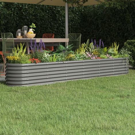 Hochbeet Verzinkter Stahl 260x40x36 cm Grau