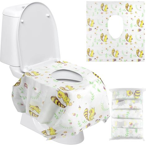 Lot de 20 housses de siège de toilette jetables pour enfants - Housse de siège de toilette surdimensionnée XL - Papier toilette pour centres commerciaux, hôpitaux, bureau (1/5)