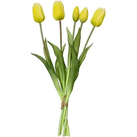 Bouquet Tulipes Jaunes Artificielles Fleurs Artificielles Durables En Pp - Everlands