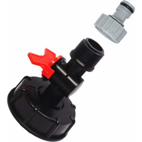 Réservoir d'eau IBC de 1000 litres avec vanne d'adaptation S60x6 et 3/4-Yvan (robinet uniquement)[ALJ] (1/5)