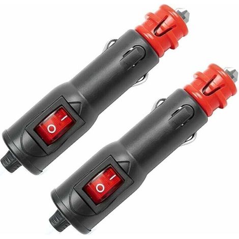 Prise Allume Cigare 12v 2 pcs, Allume Cigare Socket, Fusible 10 A, 12V / 24V DC Prise Allume-Cigare Outlet avec Lampes LED pour Camions Automobiles