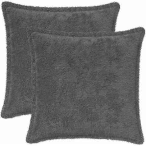 vidaXL Funda de almohada 2 uds. HOUTEN Gris oscuro 45 x 45 cm (1/2)
