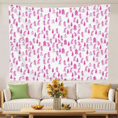 Tapisserie murale à motif nature - Décoration murale esthétique pour chambre à coucher - Nappe pour chambre de femme ou d'adolescente 100x75cm (1/5)