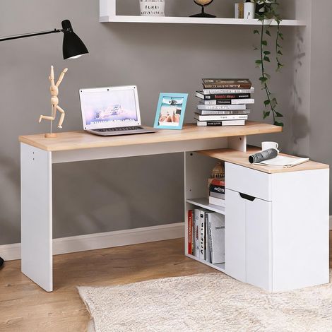 Bureau blanc en bois 140 x 117 x 76 cm (1/5)