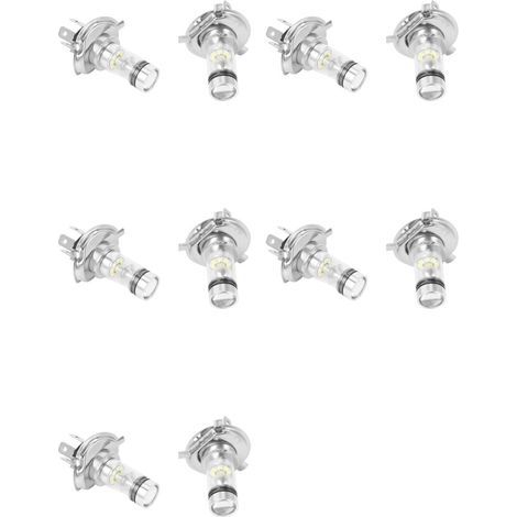 Convient pour 10 ampoules de phares LED haute puissance, température de couleur 6000K, 100W, 20 LED, H4 HB2 9003 blanc. (1/2)