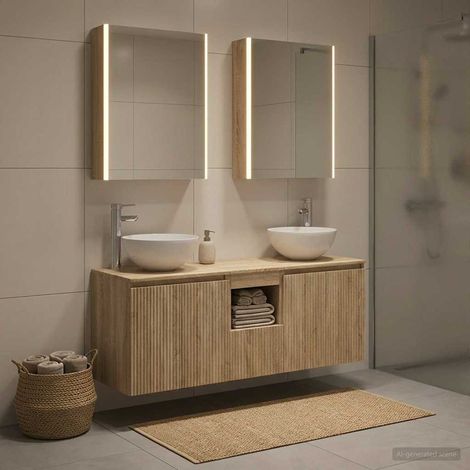 vidaXL Bathroom Cabinet Set 5 pcs Sonoma Oak Engineered Wood (1/5)